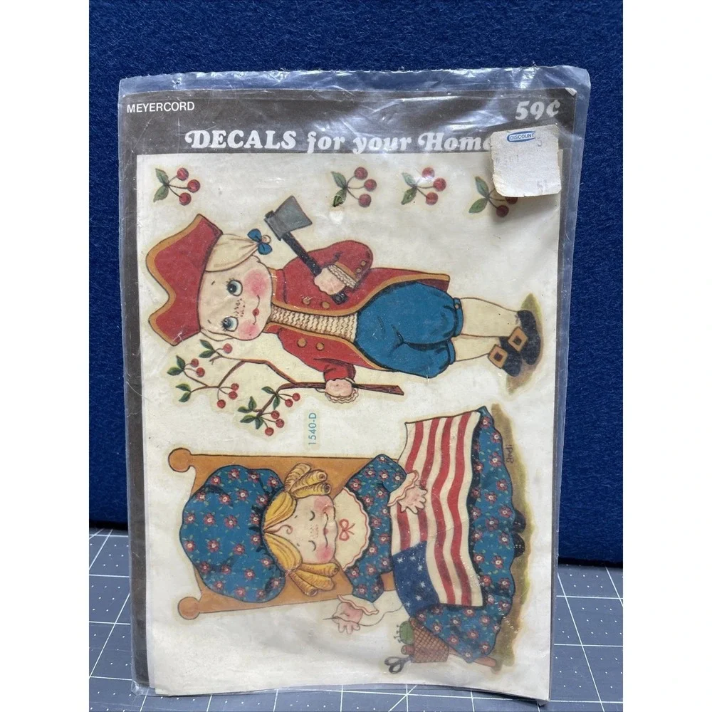 MEYERCORD Patriotic Washington Ross Flag Cherry Transfers‎ #1540-D NOS